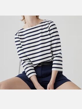 J. Crew Classic Mariner Striped Boatneck Tee